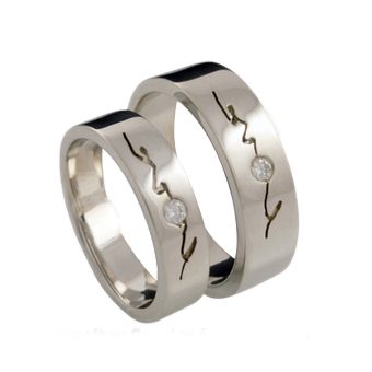 Classic Love [7] Matching Commitment Ring | Platinum - Click Image to Close